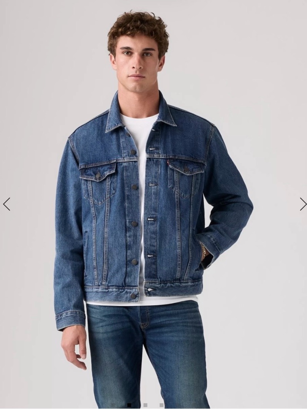 Levis Denim Trucker Jacket Medium Type 3 Medium Wash Pockets